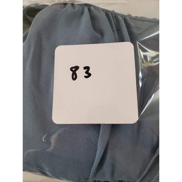 Lulus Dress Women XL Im All Yours Slate Blue Ruffle Maxi Flutter Sleeve Slit - Picture 14 of 14